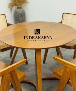 Arravi Cane Round Dining Set 3