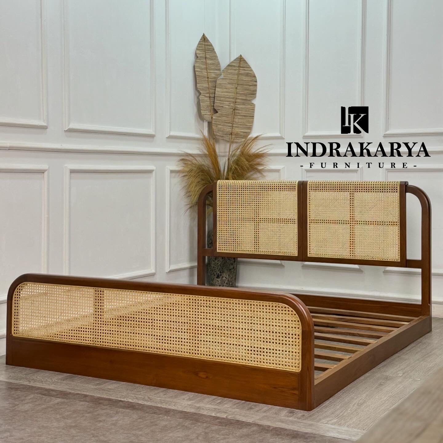 Aurora Rattan Platform Bed -2