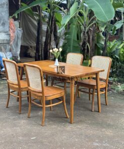 Calvin Teak Cane Dining Table -2
