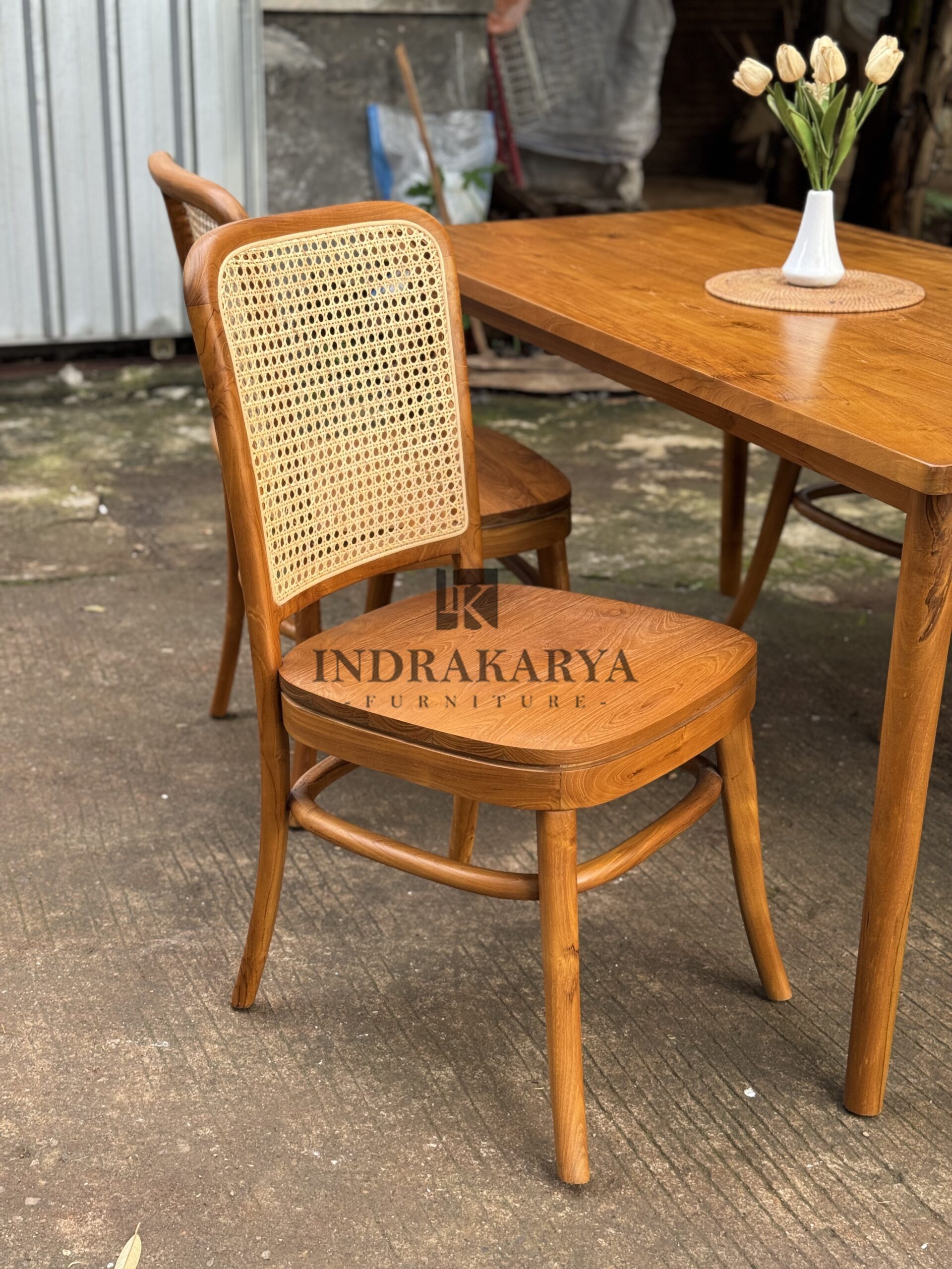 Calvin Teak Cane Dining Table 3