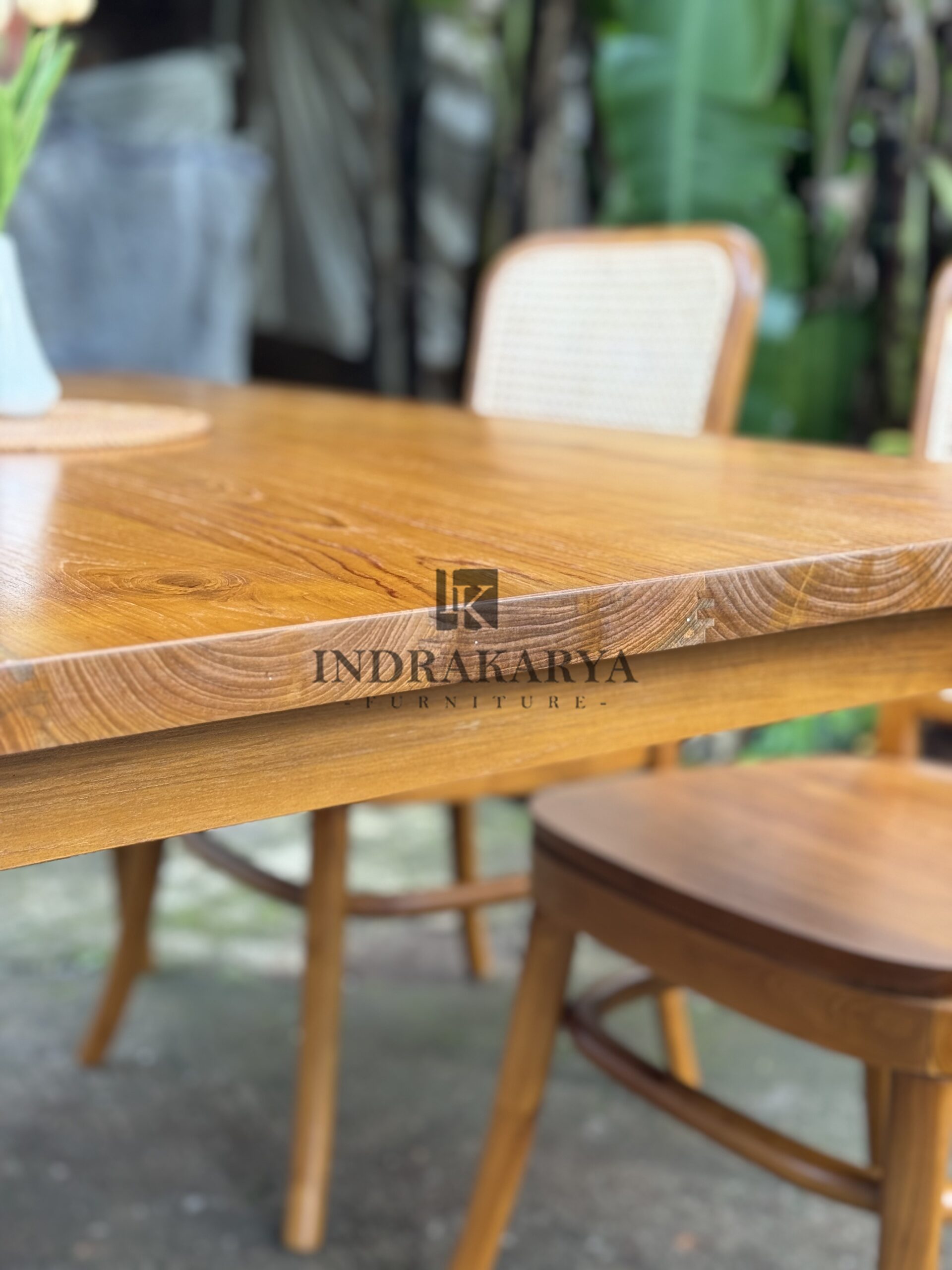 Calvin Teak Cane Dining Table 4