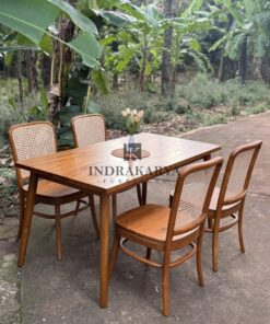 Calvin Teak Cane Dining Table 5