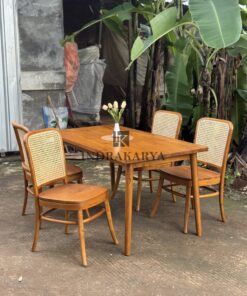 Calvin Teak Cane Dining Table