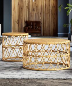 Flow Round Rattan Core Coffe Table -2