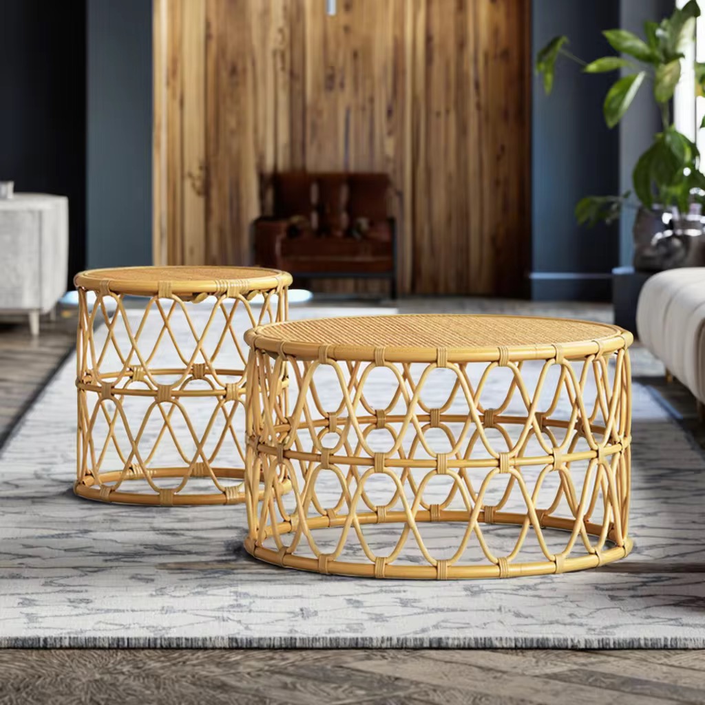 Flow Round Rattan Core Coffe Table -2