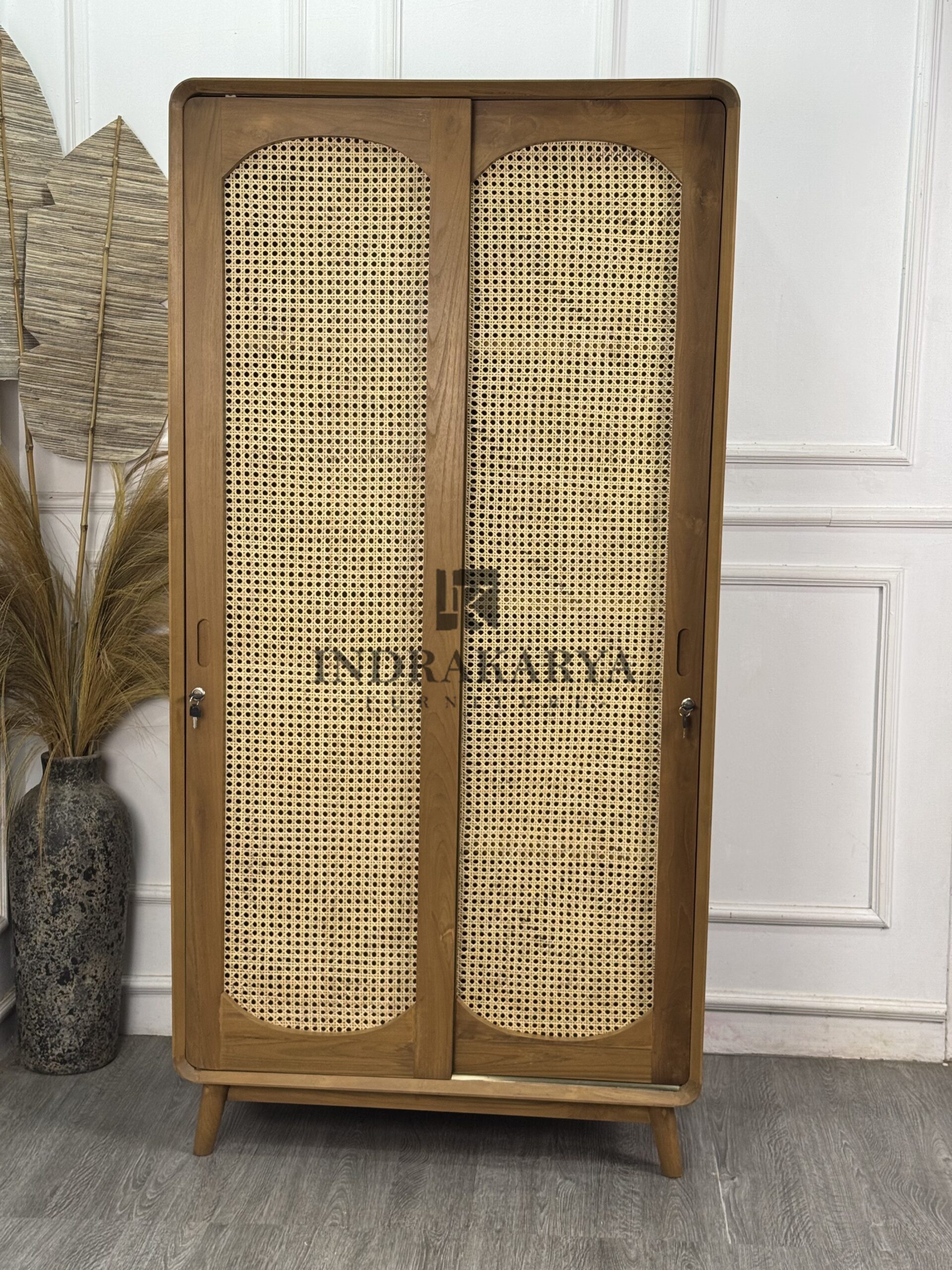 Gianyar Arch Rattan Wardrobe -2