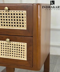 Jepara teak Rattan Bedside Table 5