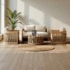 Midcentur Teak Weaving Rope Living Chair