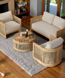 Midcentur Teak Weaving Rope Living Chair -2