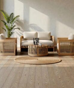 Midcentur Teak Weaving Rope Living Chair