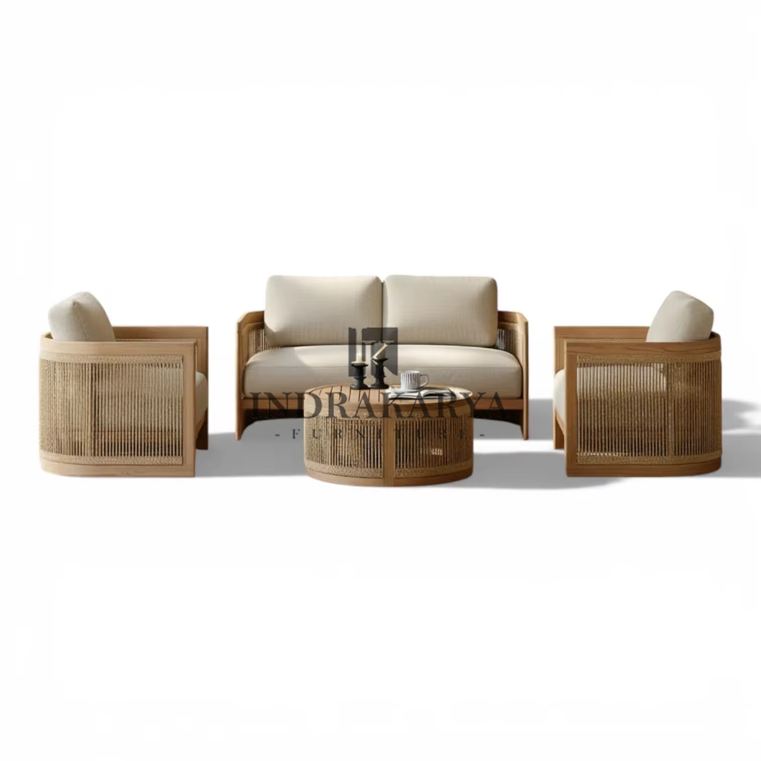 Midcentur Teak Weaving Rope Living Chair 3