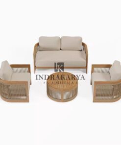 Midcentur Teak Weaving Rope Living Chair 4