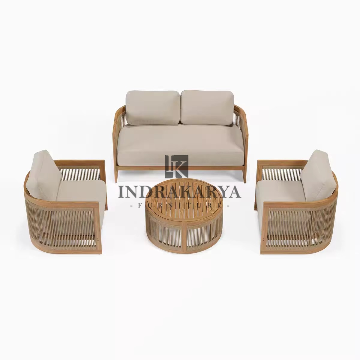 Midcentur Teak Weaving Rope Living Chair 4