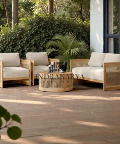 Midcentur Teak Weaving Rope Living Chair 5