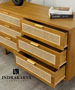Nomad Teak Rattan Cabinet 3