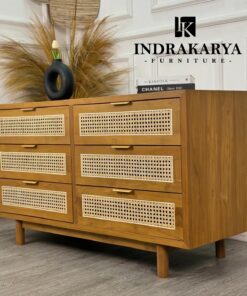 Nomad Teak Rattan Cabinet 5