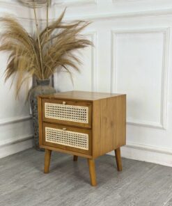 Retro Rattan Nightstand -2