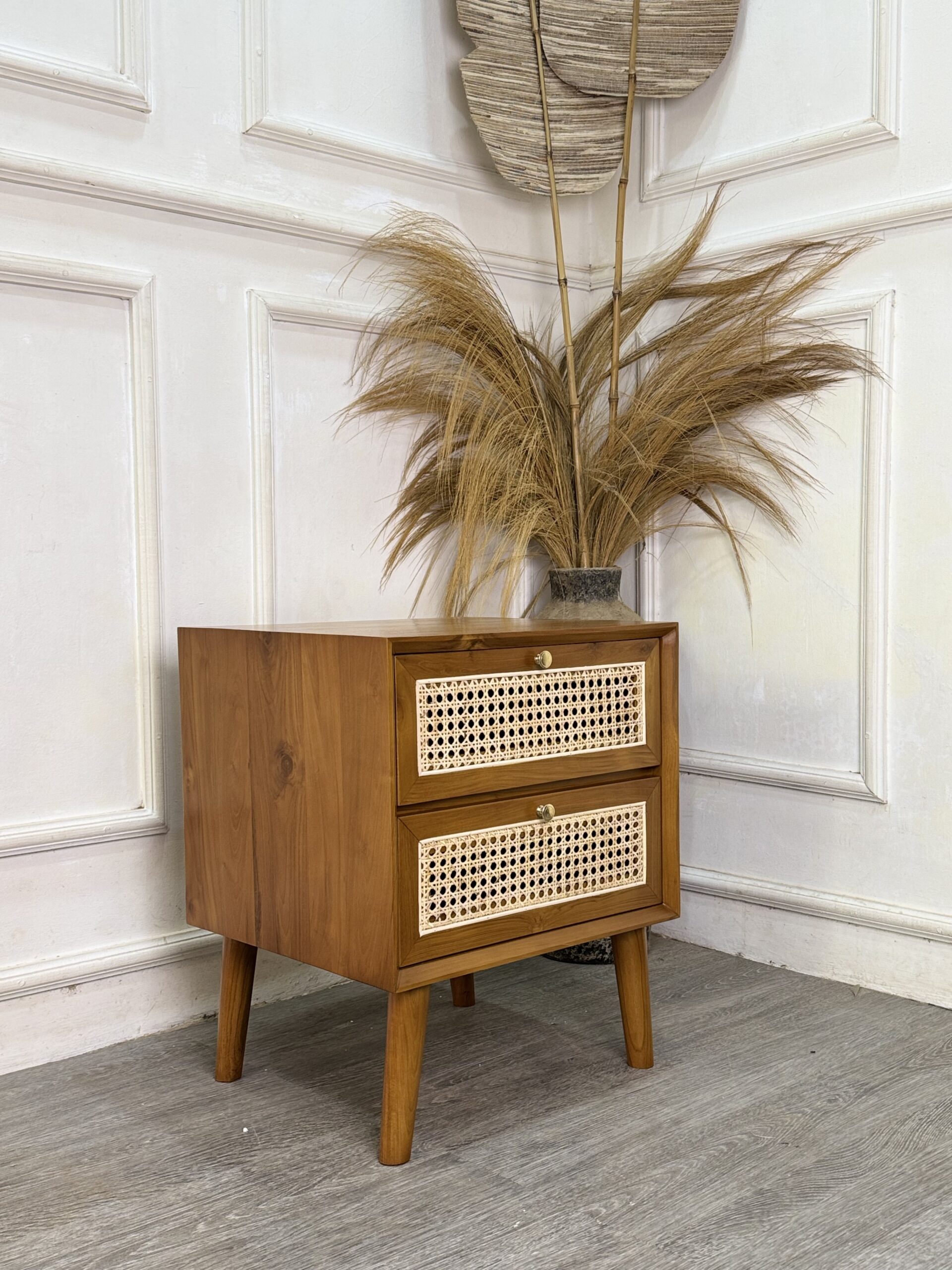 Retro Rattan Nightstand 3