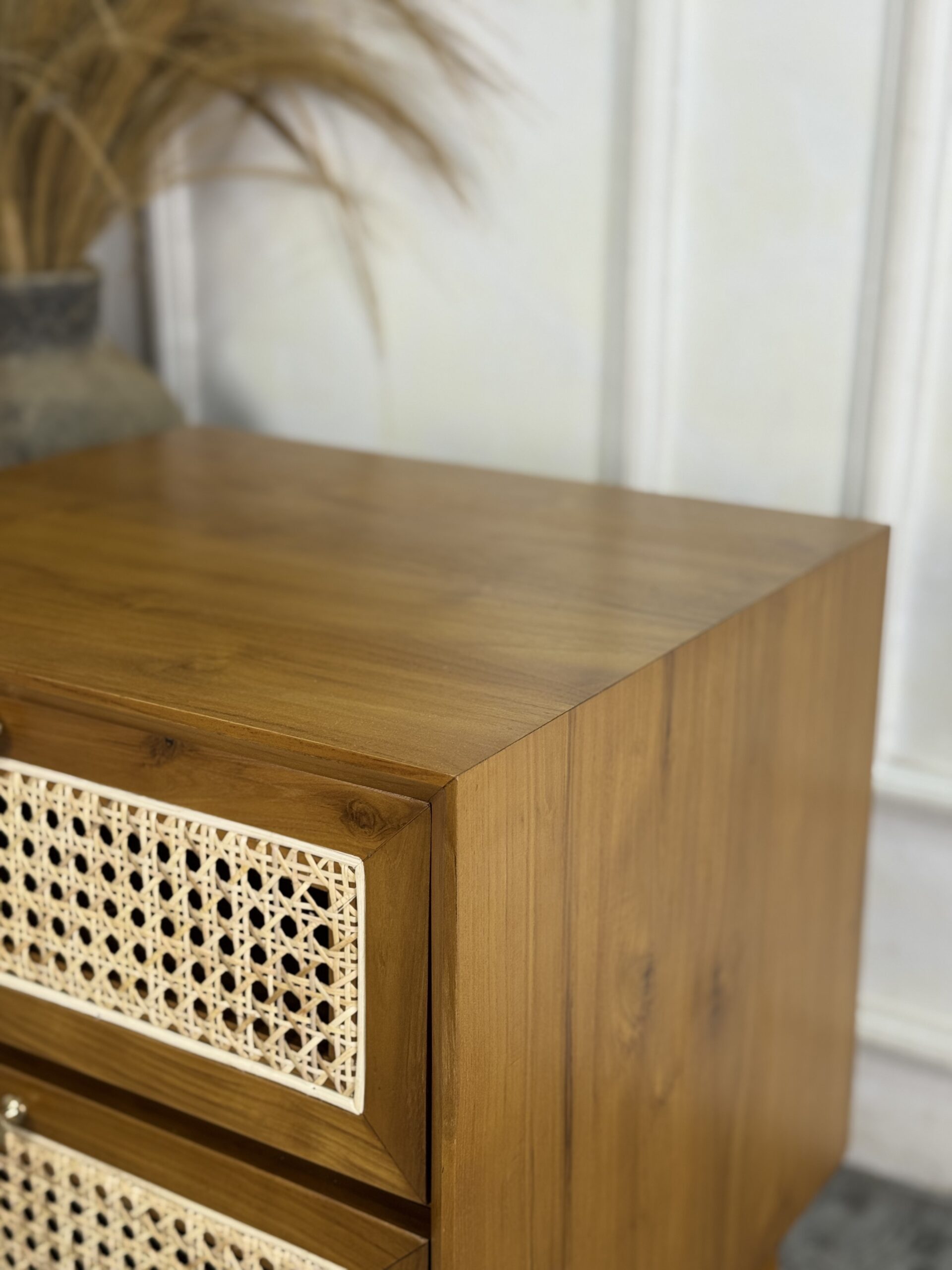 Retro Rattan Nightstand 4