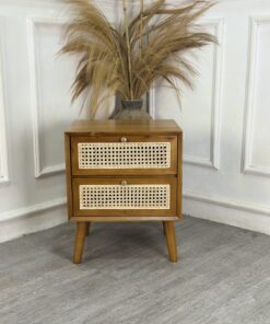 Retro Rattan Nightstand