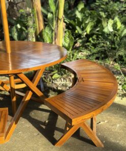 Round Patio Table with Umbrella Port -2