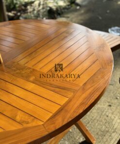 Round Patio Table with Umbrella Port 4