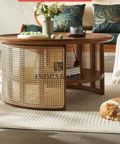 Round Rattan Coffe Table -2