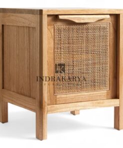 Square Rattan Bedside Table