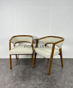 Ariena Teak Fabric Chair -2