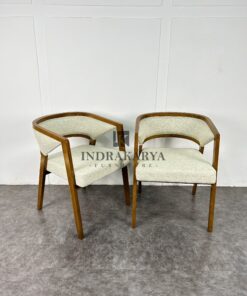 Ariena Teak Fabric Chair 3