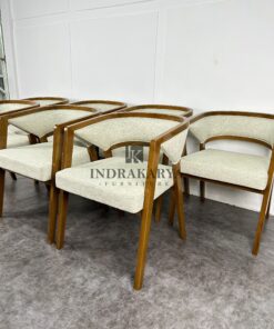 Ariena Teak Fabric Chair 4
