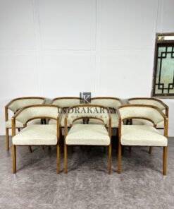 Ariena Teak Fabric Chair 5