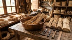 Rattan Soaking And Splitting Prep For Traditional Weaving